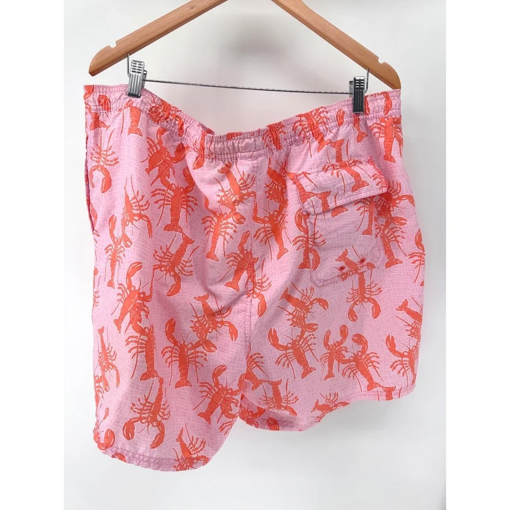 Vineyard Vines Swim Trunks Mens XXL‎ Pink Lobster Print Coastal Preppy Shorts
